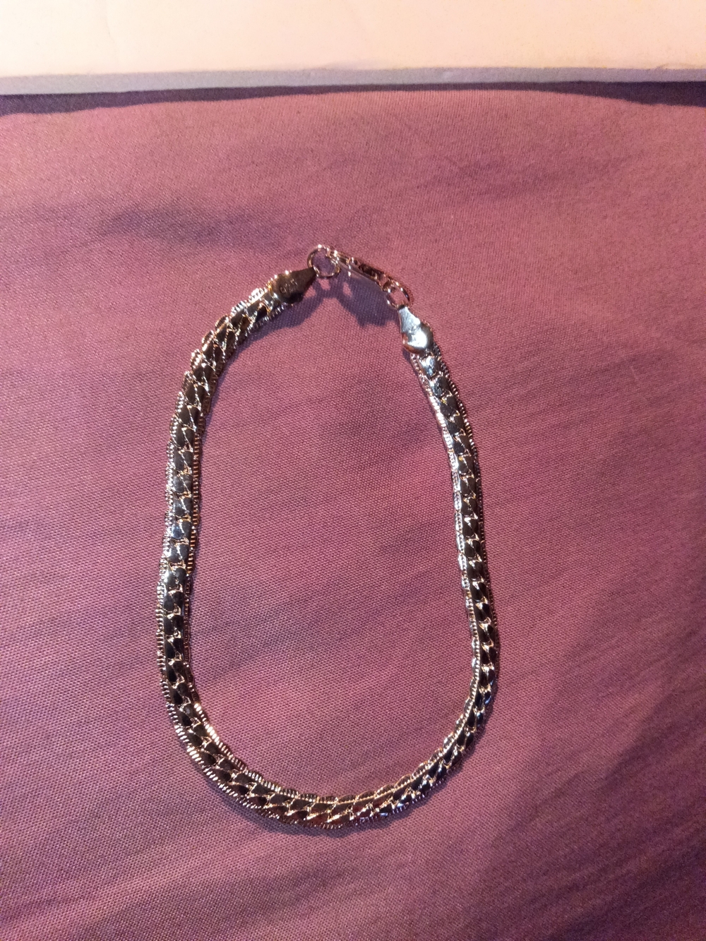 925 Sterling Silver Rose Gold Plated Fancy Curb Bracelet 8" 8.6g Unisex